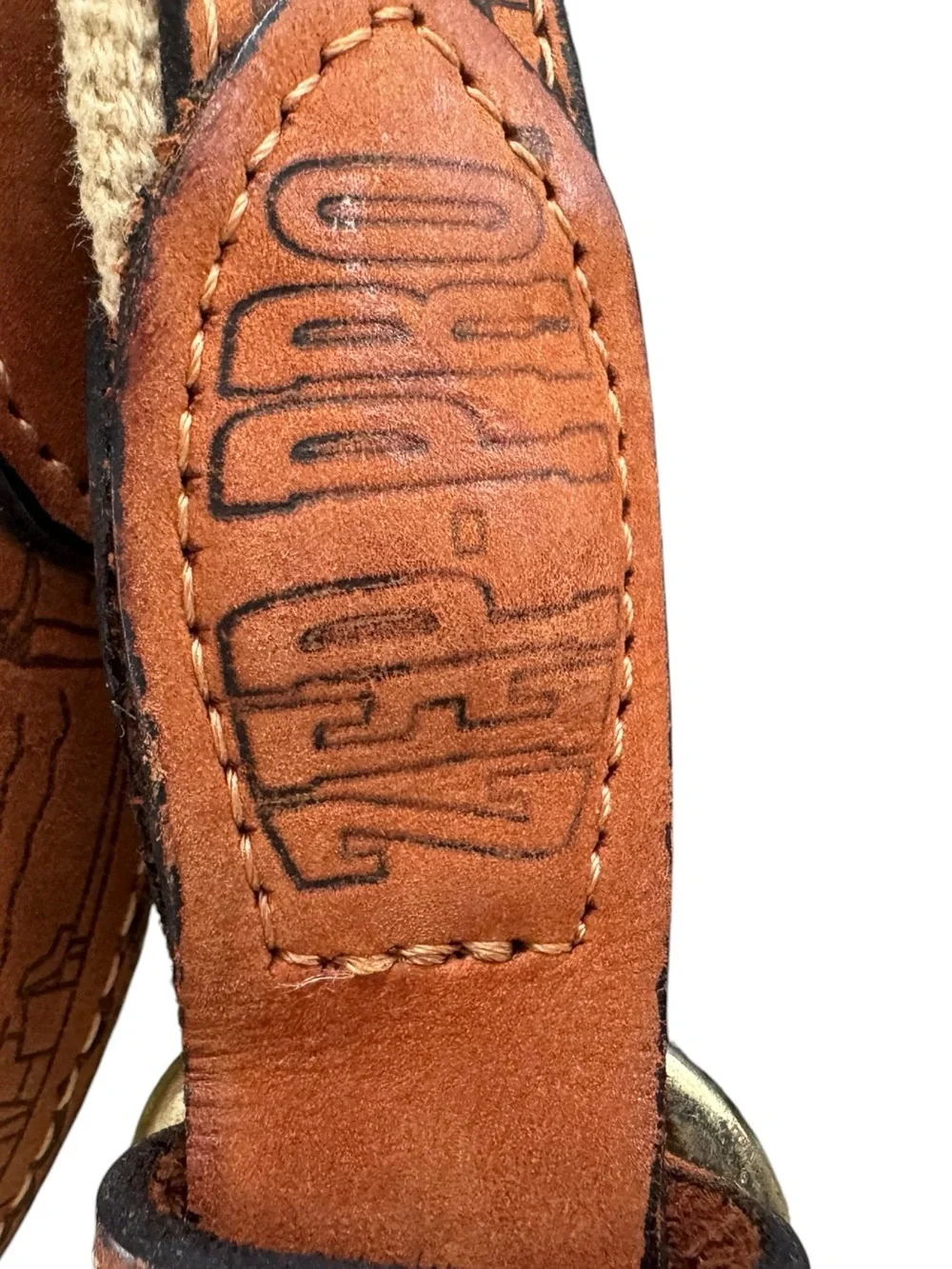 Zep-Pro REDFISH EMBROIDERED NUBUCK TAN LEATHER BELT size 30